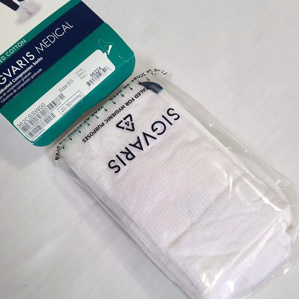 Sigvaris Women SS Cushioned Cotton Knee High Compression Socks 20-30mmHg NEW
